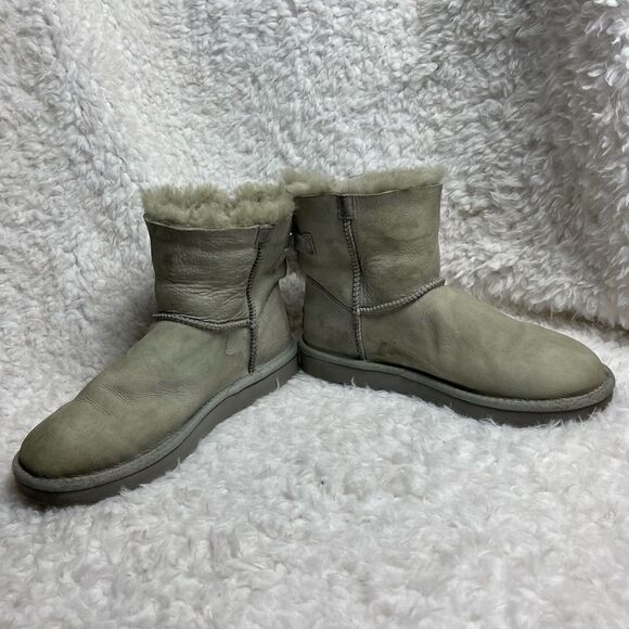 Ugg Baley short boots leather gray suede short boots with sheep skin lin… - Picture 6 of 12
